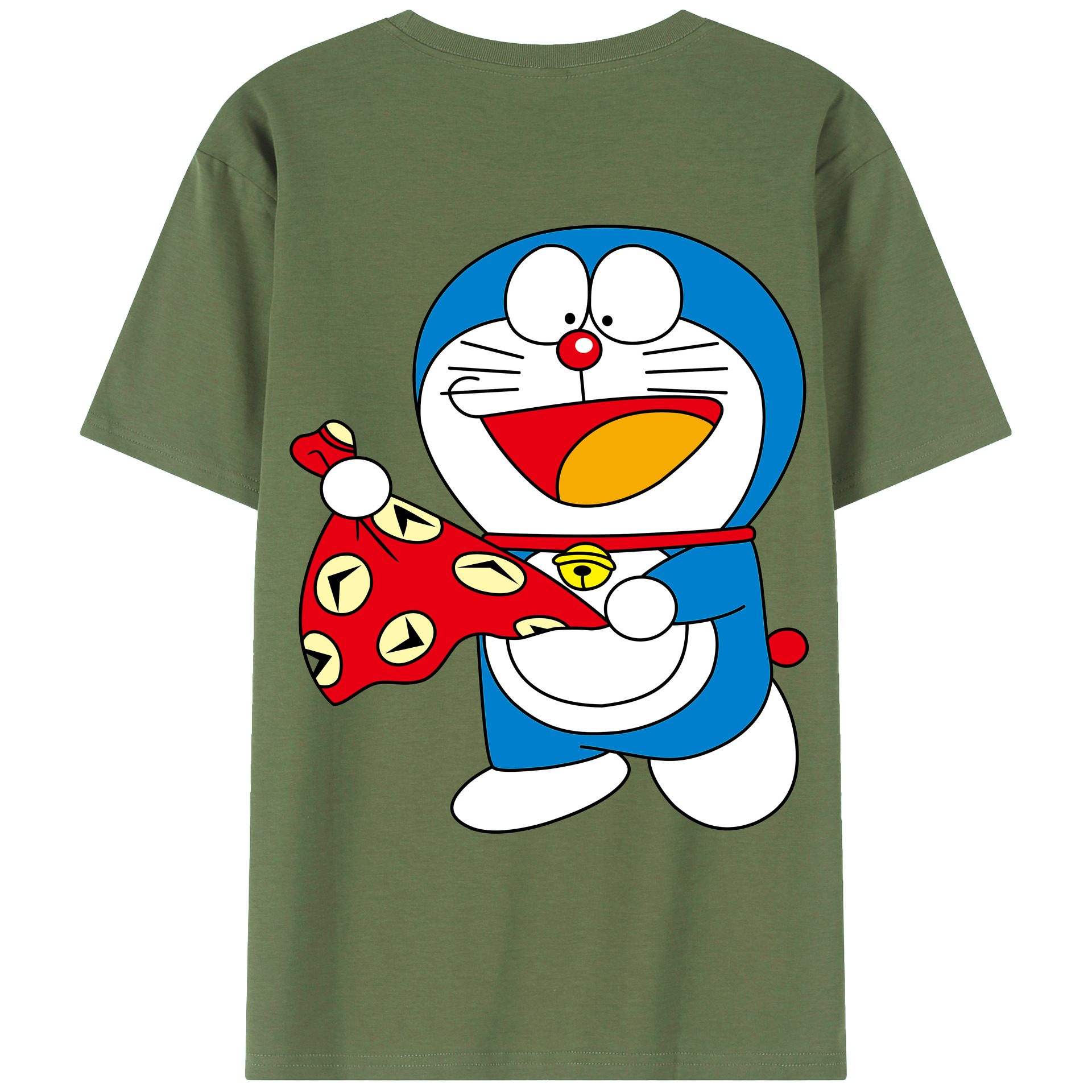 （画像用） ドラえもん Doraemon 綿100％ メンズ半袖Tシャツ（バックプリント） 通気性